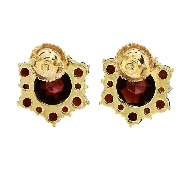 14K popular Solid Yellow/White Gold Created Red Garnet Screw Back Stud Earrings 2Ct-8Ct